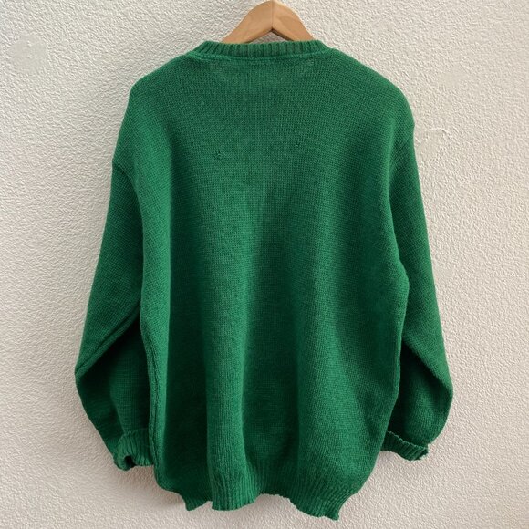 VTG Blarney Castle Pure New Wool Irish Knitwear Ireland Crew Neck Sweater XL - Picture 3 of 4